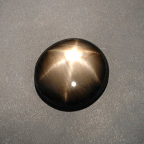 12.04캐럿 천연 검정색 스타 사파이어, 타원형 컷, 15.7×14.7 mm, 불투명체