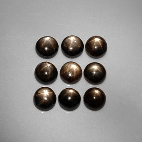 캐럿 천연 검정색 스타 사파이어 보석, 라운드 컷, 5.34 mm, 불투명체