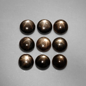 캐럿 천연 검정색 스타 사파이어 보석, 라운드 컷, 5.34 mm, 불투명체