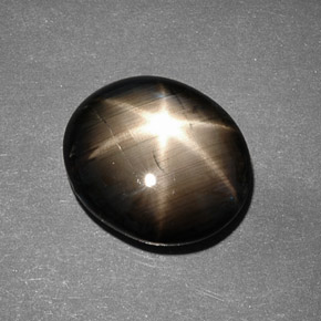 9.26캐럿 천연 검정색 스타 사파이어, 타원형 컷, 14.1×12 mm, 불투명체