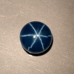 1.46캐럿 천연 블루 스타 사파이어, 라운드 컷, 6.42 mm, 불투명체