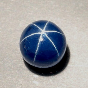 1.89캐럿 천연 블루 스타 사파이어, 라운드 컷, 5.95 mm, 불투명체