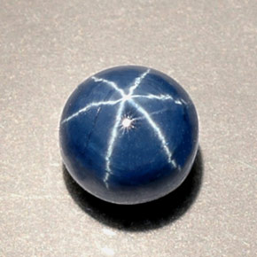 1.92캐럿 천연 블루 스타 사파이어, 라운드 컷, 5.96 mm, 불투명체