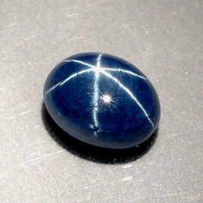 2.86캐럿 천연 블루 스타 사파이어, 타원형 컷, 8.3×6.4 mm, 불투명체