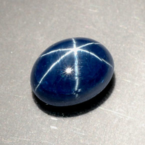 2.86캐럿 천연 블루 스타 사파이어, 타원형 컷, 8.3×6.4 mm, 불투명체