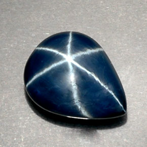 2.53캐럿 천연 블루 스타 사파이어, 배 모양, 9.4×7.4 mm, 불투명체