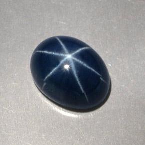 2.52캐럿 천연 블루 스타 사파이어, 타원형 컷, 8.2×6.1 mm, 불투명체