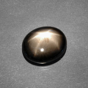 7.88캐럿 천연 검정색 스타 사파이어, 타원형 컷, 12.1×10 mm, 불투명체