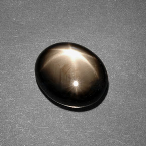 7.88캐럿 천연 검정색 스타 사파이어, 타원형 컷, 12.1×10 mm, 불투명체