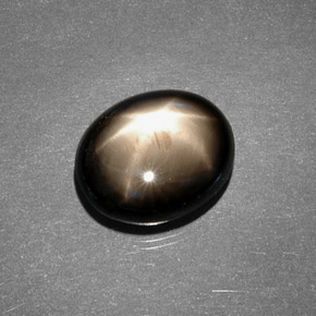 7.88캐럿 천연 검정색 스타 사파이어, 타원형 컷, 12.1×10 mm, 불투명체