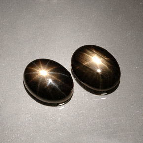 캐럿 천연 검정색 스타 사파이어 보석, 타원형 컷, 8.2×6.2 mm, 불투명체