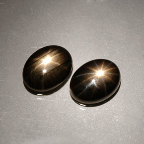캐럿 천연 검정색 스타 사파이어 보석, 타원형 컷, 8.2×6.2 mm, 불투명체