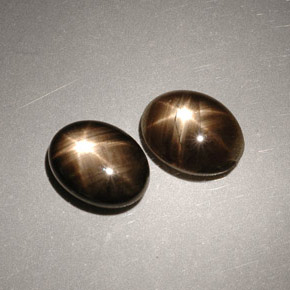 캐럿 천연 검정색 스타 사파이어 보석, 타원형 컷, 8×6.2 mm, 불투명체