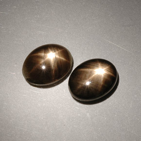 캐럿 천연 검정색 스타 사파이어 보석, 타원형 컷, 8×6.2 mm, 불투명체