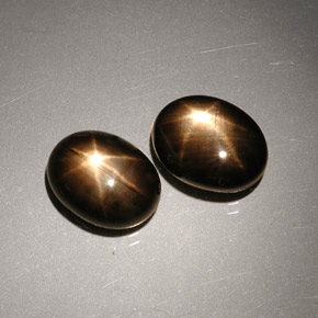 캐럿 천연 검정색 스타 사파이어 보석, 타원형 컷, 8.2×6.2 mm, 불투명체