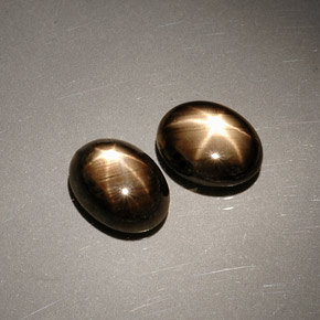 캐럿 천연 검정색 스타 사파이어 보석, 타원형 컷, 8×6.1 mm, 불투명체