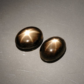 캐럿 천연 검정색 스타 사파이어 보석, 타원형 컷, 8×6.1 mm, 불투명체