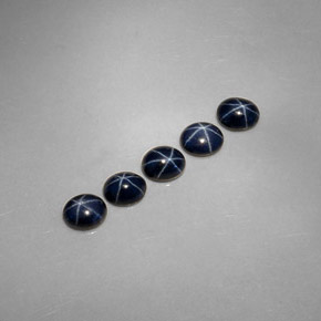 캐럿 천연 블루 스타 사파이어 보석, 타원형 컷, 5.3×4.2 mm, 불투명체