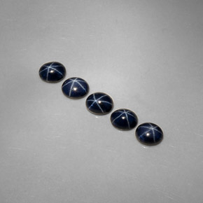 캐럿 천연 블루 스타 사파이어 보석, 타원형 컷, 5.3×4.2 mm, 불투명체