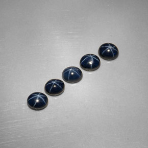 캐럿 천연 블루 스타 사파이어 보석, 타원형 컷, 5.3×4.2 mm, 불투명체