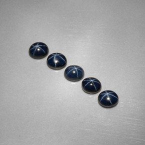캐럿 천연 블루 스타 사파이어 보석, 타원형 컷, 5.3×4.2 mm, 불투명체