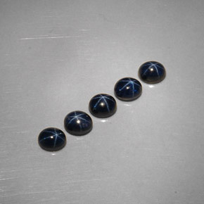 캐럿 천연 블루 스타 사파이어 보석, 타원형 컷, 5.2×4.2 mm, 불투명체