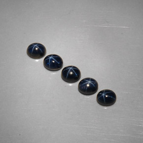캐럿 천연 블루 스타 사파이어 보석, 타원형 컷, 5.2×4.2 mm, 불투명체