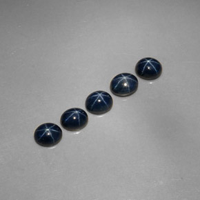 캐럿 천연 블루 스타 사파이어 보석, 타원형 컷, 5.3×4.4 mm, 불투명체