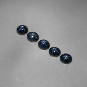 캐럿 천연 블루 스타 사파이어 보석, 타원형 컷, 5.3×4.4 mm, 불투명체