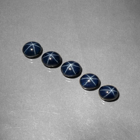 캐럿 천연 진한 파랑 스타 사파이어 보석, 타원형 컷, 불투명체