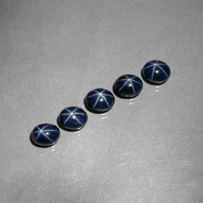 캐럿 천연 진한 파랑 스타 사파이어 보석, 타원형 컷, 불투명체