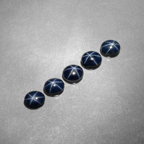 캐럿 천연 진한 파랑 스타 사파이어 보석, 타원형 컷, 불투명체