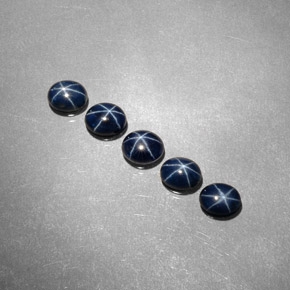 캐럿 천연 진한 파랑 스타 사파이어 보석, 타원형 컷, 불투명체