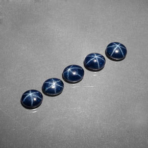 캐럿 천연 진한 파랑 스타 사파이어 보석, 타원형 컷, 불투명체
