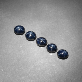 캐럿 천연 블루 스타 사파이어 보석, 타원형 컷, 5.2×4.3 mm, 불투명체