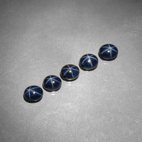 캐럿 천연 블루 스타 사파이어 보석, 타원형 컷, 5.2×4.3 mm, 불투명체