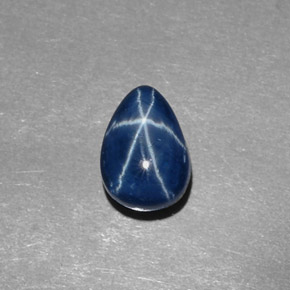2.45캐럿 천연 블루 스타 사파이어, 배 모양, 8.7×6.1 mm, 불투명체