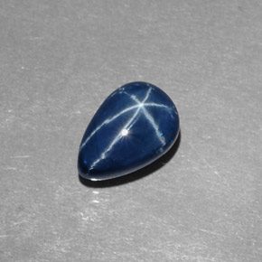 2.45캐럿 천연 블루 스타 사파이어, 배 모양, 8.7×6.1 mm, 불투명체