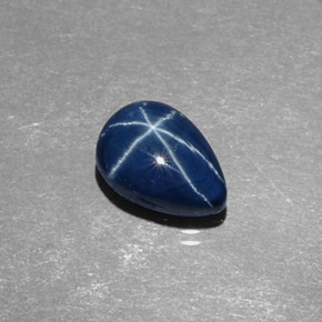 2.45캐럿 천연 블루 스타 사파이어, 배 모양, 8.7×6.1 mm, 불투명체