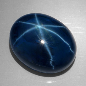 62.28캐럿 천연 딥 블루 스타 사파이어, 타원형 컷, 22.8×18.2 mm, 불투명체