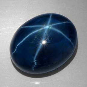 62.28캐럿 천연 딥 블루 스타 사파이어, 타원형 컷, 22.8×18.2 mm, 불투명체