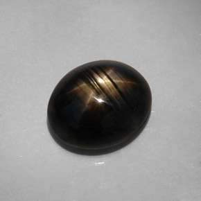 10.73캐럿 천연 검정색 스타 사파이어, 타원형 컷, 13.2×11 mm, 불투명체