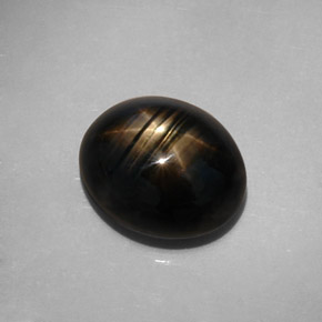 10.73캐럿 천연 검정색 스타 사파이어, 타원형 컷, 13.2×11 mm, 불투명체