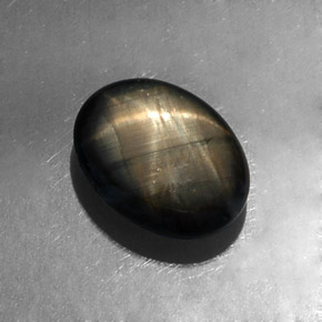 4.26캐럿 천연 검은색 스타 사파이어, 타원형 컷, 불투명체