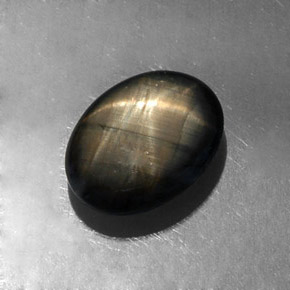 4.26캐럿 천연 검은색 스타 사파이어, 타원형 컷, 불투명체