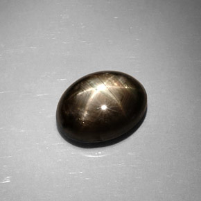 6.59캐럿 천연 검정색 스타 사파이어, 타원형 컷, 11.5×8.4 mm, 불투명체