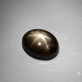 6.59캐럿 천연 검정색 스타 사파이어, 타원형 컷, 11.5×8.4 mm, 불투명체