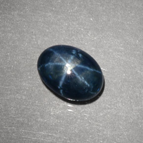 2.31캐럿 천연 블루 스타 사파이어, 타원형 컷, 8.7×6.4 mm, 불투명체