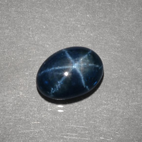 2.31캐럿 천연 블루 스타 사파이어, 타원형 컷, 8.7×6.4 mm, 불투명체