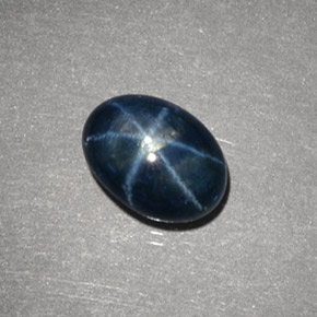 2.31캐럿 천연 블루 스타 사파이어, 타원형 컷, 8.7×6.4 mm, 불투명체